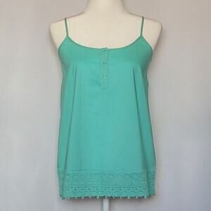 NWT Simply Noelle Turquoise Blue Spaghetti Strap Tank Top Blouse Sz: S (8-10)